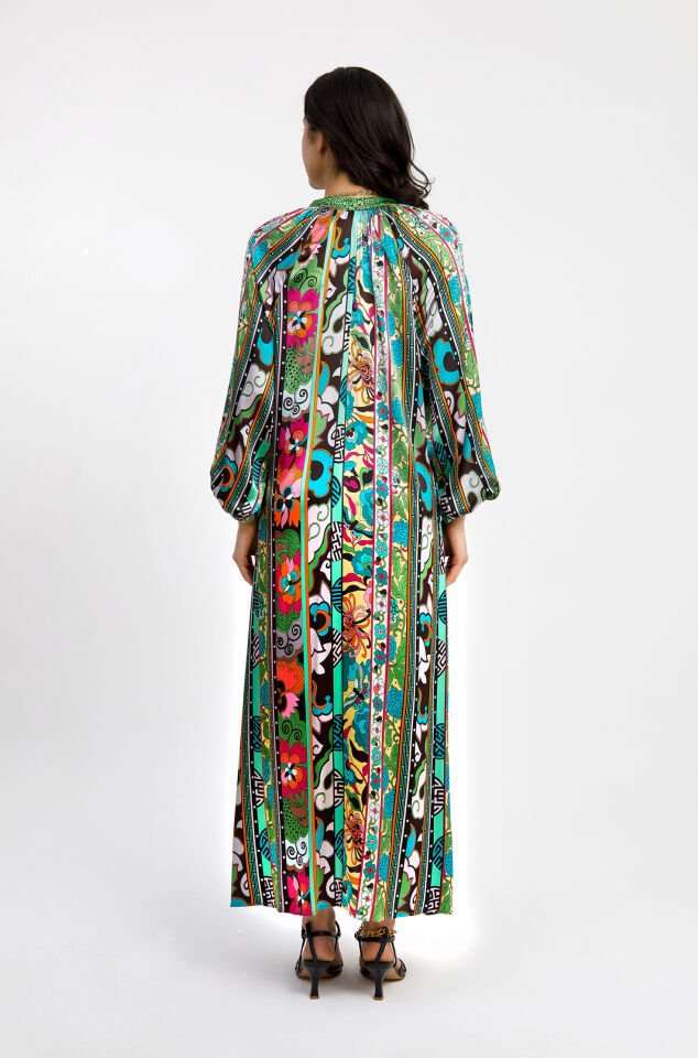 İpek Özel Tasarım Çiçek Desenli Elbise